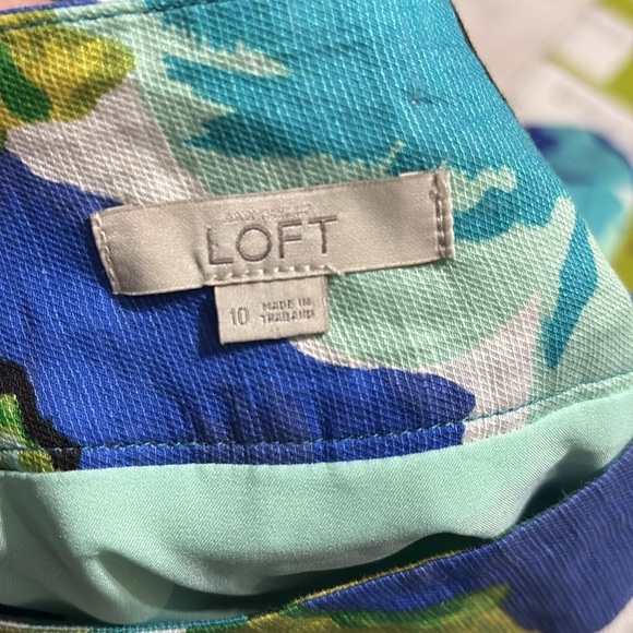 Floral Blue and Green Women's Skirt - Picture 3 of 4